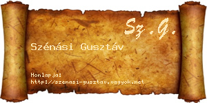 Szénási Gusztáv névjegykártya