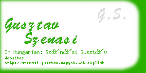 gusztav szenasi business card